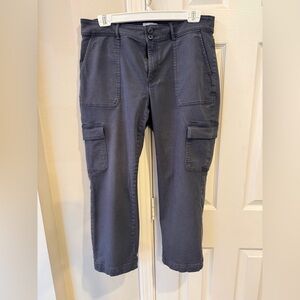 Loft Outlet Straight Crop Cargo Pants Size 12 Slate Blue Gray